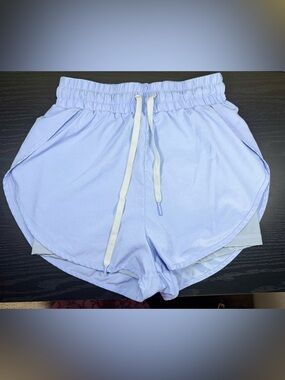 BuffBunny 2 in 1 Running Shorts XXS Lavender High Rise Athletic Gym Lined